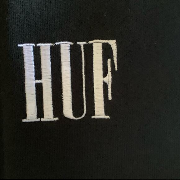 Huff Men's Popeye Black Jacket Olive Graphic Fleece Coach Zip Out Large - Picture 13 of 14